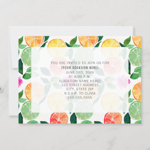 Invitation Fête générique polyvalente florale agrumes