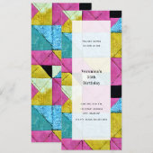 Invitation Fête générique polyvalente inspirée du patchwork (Devant / Derrière)