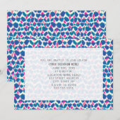 Invitation Fête générique polyvalente point aquarelle rose bl (Devant / Derrière)