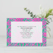 Invitation Fête générique tout usage bleu damassé aquarelle (Debout devant)