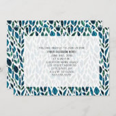 Invitation Fête générique tout usage Feuilles Bleues et Plume (Devant / Derrière)