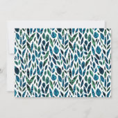 Invitation Fête générique tout usage feuilles plume bleues (Dos)