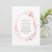 Invitation Fête Géométrique de la vie en fleurs de cerisier r (Debout devant)