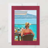 Invitation Fête géométrique de la vie en fleurs rouges et bla (Dos)