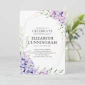 Invitation Fête Géométrique Florale De Lilac (Debout devant)
