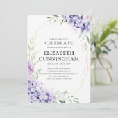 Invitation Fête Géométrique Florale Lilac De La Vie (Debout devant)