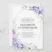 Invitation Fête Géométrique Florale Lilac De La Vie (Devant)