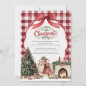 Invitation Fête Gingham de Noël  (Devant)