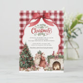 Invitation Fête Gingham de Noël  (Debout devant)