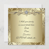 Invitation Fête Gold Damask Or (Dos)