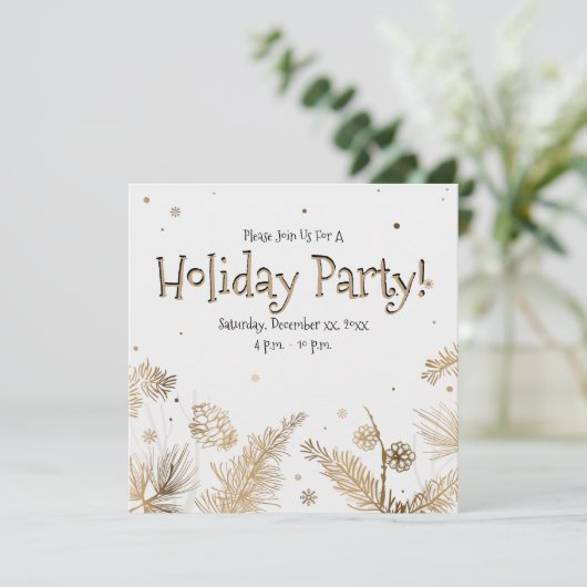 Invitation Fête, Gold Pine Combs, (Debout devant)