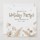 Invitation Fête, Gold Pine Combs, (Devant)