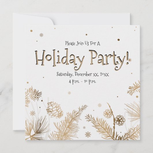 Invitation Fête, Gold Pine Combs, (Devant)