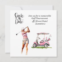 Fête Golf "Save the Date" pour golfeuse
