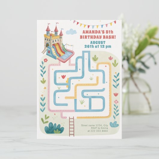 Invitation Fête gonflable Anniversaire (Debout devant)