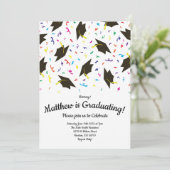 Invitation Fête Graduation Party Colorful (Debout devant)