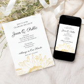 Invitation Fête Graphique de tournesol jaune de la vie