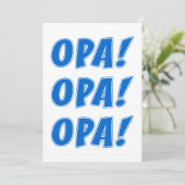 Invitation Fête grecque de célébration Opa générale (Debout devant)