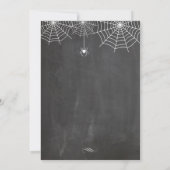 Invitation Fête Halloween avec araignées sur tableau noir bla (Dos)