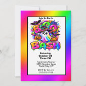 Invitation Fête Halloween Boo Bash Colorée (Devant)