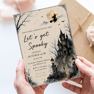 Invitation Fête Halloween gothique vintage, allons-y pour les