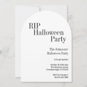 Invitation Fête Halloween RIP noir et blanc (Devant)
