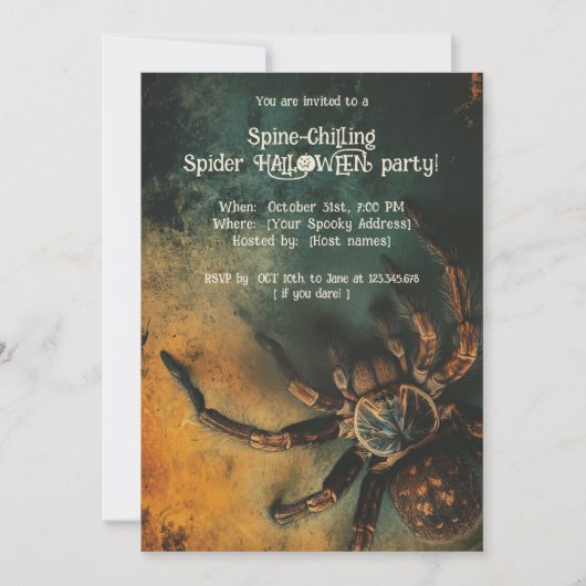 Invitation 🕷️ Fête HALLOWEEN Spider Chilling (Devant)