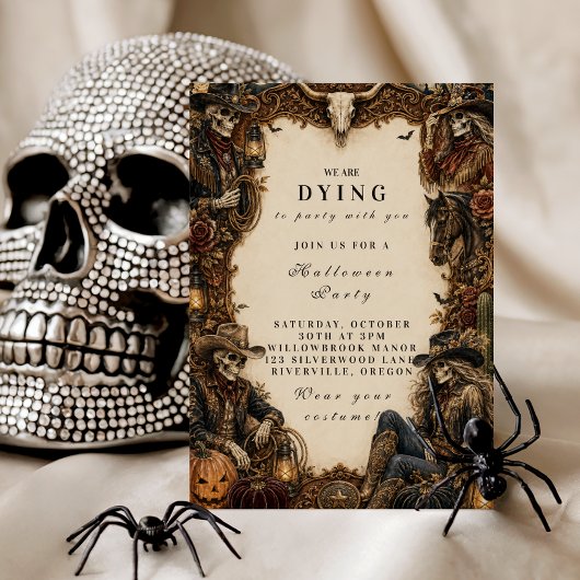 Invitation Fête Halloween Western Vintage
