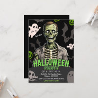 Fête Halloween Zombie Fantôme Chauve-souris os Épo