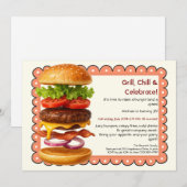 Invitation Fête Hamburger | Célébration Amusante de Burger (Devant / Derrière)