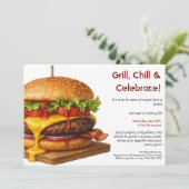 Invitation Fête Hamburger | Célébration Fun des Burgers (Debout devant)