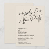Invitation Fête "Happily Ever After" Élégance Moderne Crème (Devant / Derrière)