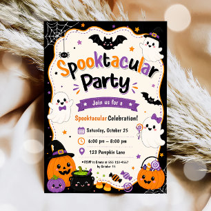 Invitation Fête haute en couleur Halloween Spooktacular