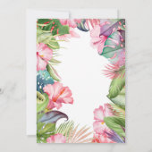 Invitation Fête hawaïenne autour de la piscine avec fleurs tr (Dos)