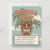 Invitation Fête Hawaïenne Tiki Tropicale (Devant)