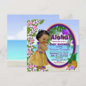 Invitation Fête Hawaïenne Tropicale Luau Bébé (Devant / Derrière)
