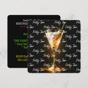 Invitation Fête Heure Neon tendance Personnalisé