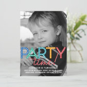 Invitation Fête Heure Photo Anniversaire (Debout devant)