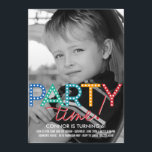 Invitation Fête Heure Photo Anniversaire<br><div class="desc">Personnalisez cette invitation d'anniversaire fraîche et moderne avec votre photo préférée ! Plus de couleurs disponibles sur berryberrysweet.com com</div>