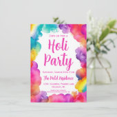 Invitation Fête Hindu Holi colorée (Debout devant)