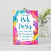 Invitation Fête Hindu Holi colorée (Debout devant)