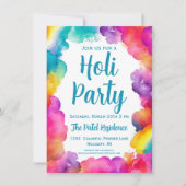 Invitation Fête Hindu Holi colorée (Devant)