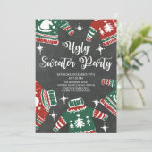 Invitation Fête hivernale de Chalkboard moderne (Debout devant)