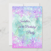 Invitation Fête hivernale merveilleuse Bleu sarcelle Violet R (Devant)