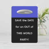 Invitation Fête hors de ce monde SAVE THE DATE (Debout devant)