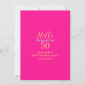 Invitation Fête Hot Pink 50e anniversaire (Dos)