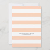 Invitation Fête Huître Perle | Rayures pêche (Dos)