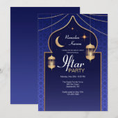 Invitation Fête Iftar en Bleu (Devant / Derrière)