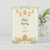 Invitation Fête Iftar Florale Verte (Debout devant)