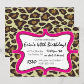 Invitation Fête Impression Léopard (Devant / Derrière)